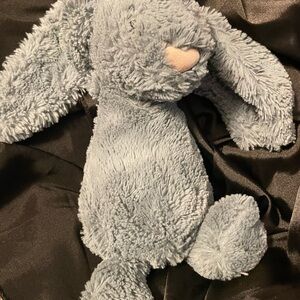 Jellycat Pale Blue Plush Bunny with Pink Nose Detail